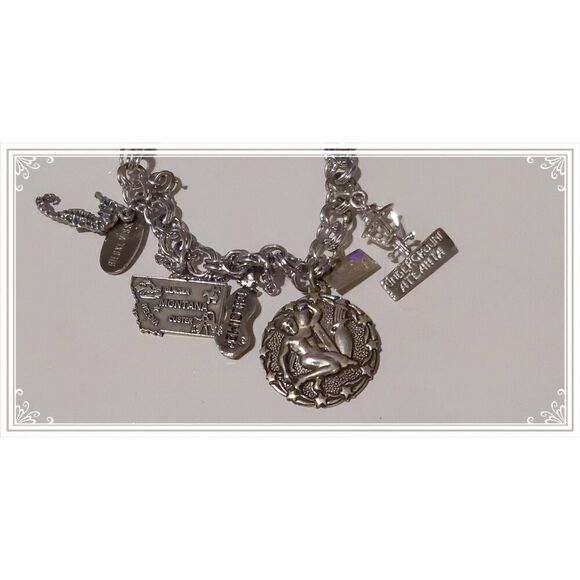 LOADED Vintage 925SS Double Curb Link Charm Bracelet & Charms~40+ grams - Picture 2 of 4